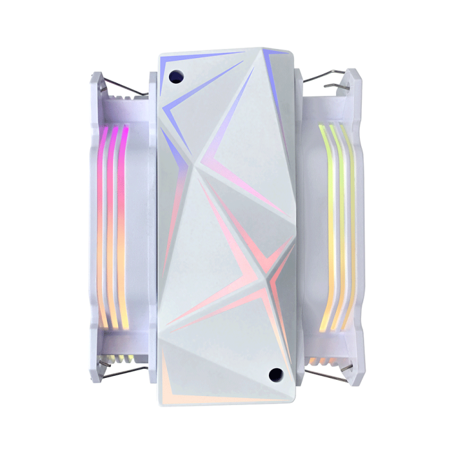 CPU hladnjak RAMPAGE OCTAGON C60 White 57CFM 1800RPM 2x12cm ARGB AM5/LGA1700 Compatible Air Cooled CPU Fan - Image 5