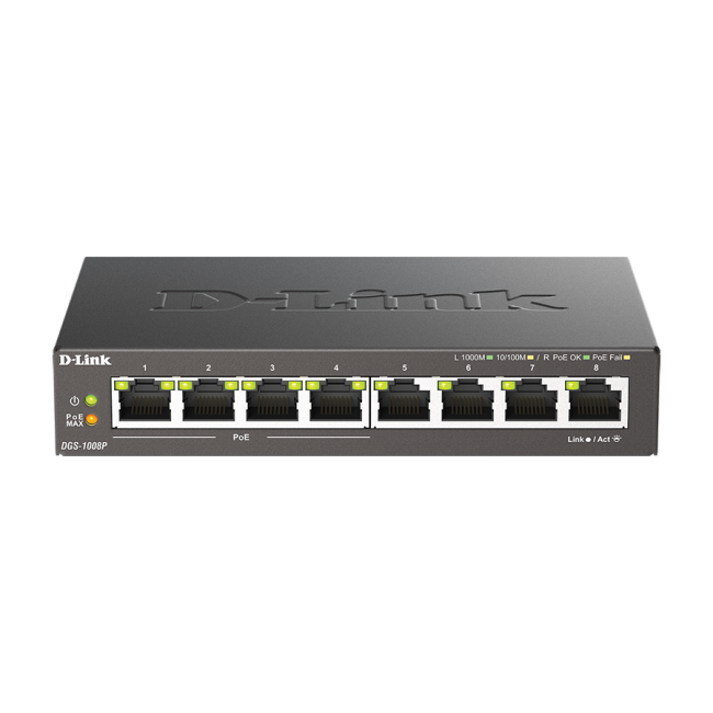 SWITCH 8 portni 10/100/1000 D-LINK, DGS-1008P/E,4 port POE - Image 2