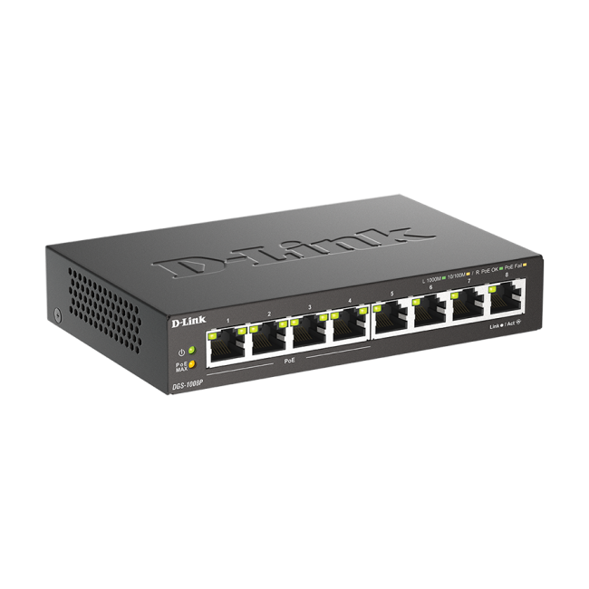 SWITCH 8 portni 10/100/1000 D-LINK, DGS-1008P/E,4 port POE - Image 3