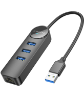 USB HUB + GLAN Ethernet Adapter BOROFONE DH6 Erudite 4-in-1, USB3.0x3 +RJ45