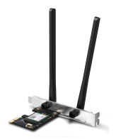 Mercusys PCI Express adapter, MA80XE AX3000 Dual-Band Wi-Fi 6 Bluetooth, 2402 Mbps na 5 GHz + 574 Mbps na 2,4 GHz, 2× High Gin Dual-Band eksterne ante