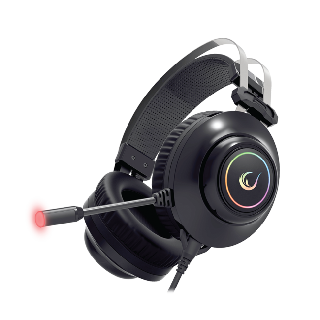 Slušalice sa mikrofonom gaming  RAMPAGE RM-K1 PULSAR black, USB 7.1 surround, vibracija, RGB - Image 8
