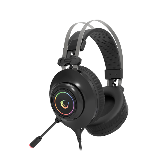 Slušalice sa mikrofonom gaming  RAMPAGE RM-K1 PULSAR black, USB 7.1 surround, vibracija, RGB - Image 10
