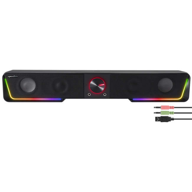 Zvucnik SPEEDLINK GRAVITY RGB, Stereo Soundbar, black, SL-830200-BK - Image 2
