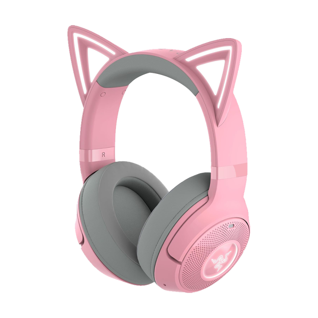 Slušalice Razer Kraken Kitty V2 BT - Quartz Edition - Wireless Bluetooth RGB Headset with Kitty Ears - FRML Packaging, RZ04-04860100-R3M1