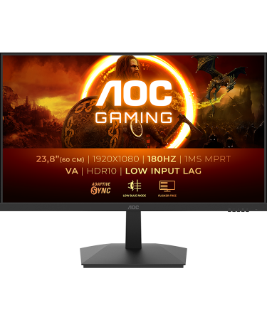 MONITOR AOC  LED 24G15N2 Gaming 23.8" VA 180Hz 1920x1080 1ms Adaptive Sync 3-sided frameless 250 cd/m2 3y