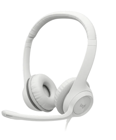 Slušalice sa mikrofonom, Logitech H390, USB, Noise-canceling Rotating microphone, Off-White, 981-001286