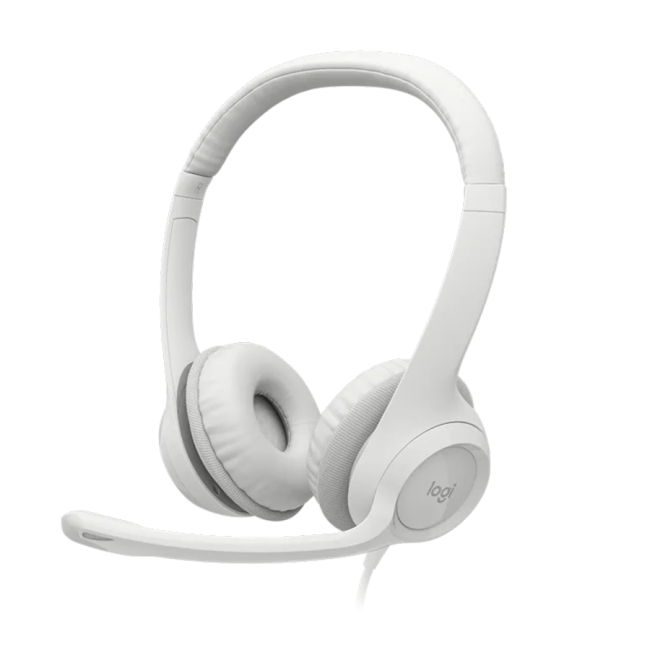 Slušalice sa mikrofonom, Logitech H390, USB, Noise-canceling Rotating microphone, Off-White, 981-001286