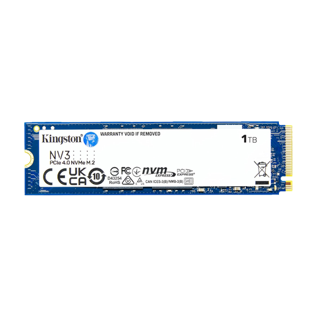 Kingston SSD SNV3S/1000G 1TB NV3 NVMe PCIe 4.0 Up to 6,000MB/s read, 4,000MB/s write