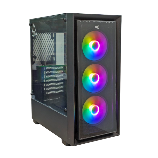 KUĆIŠTE GNC EZ COOL GAMING HC-625B BEZ NAPAJANJA, Tempered Glass, 3x120 RGB ventilator