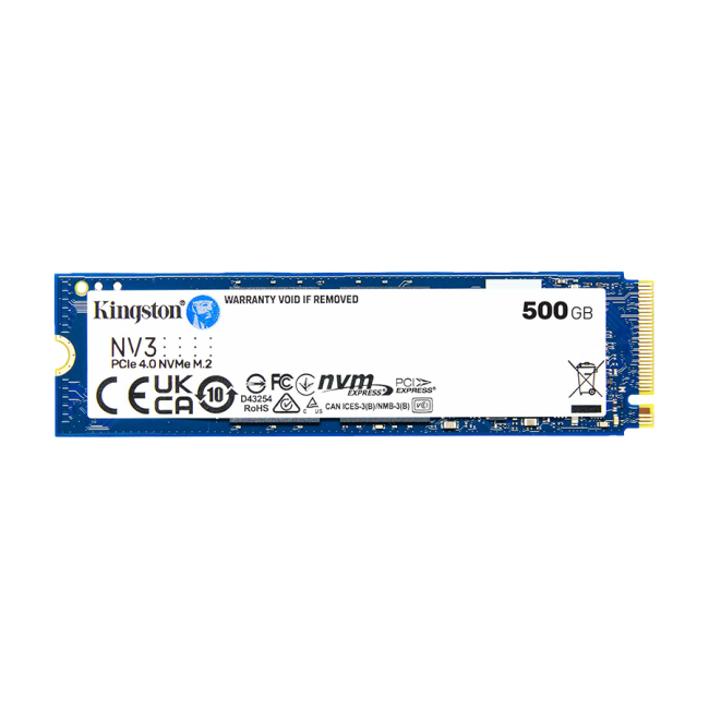 Kingston SSD SNV3S/500G 500GB NV3 NVMe PCIe 4.0 R/W:5000/3000MB/s