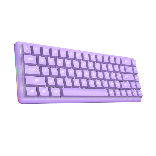 Tastatura gaming RAMPAGE REBEL purple, Mechanical, Low Profile, red switch, US Layout, Rainbow