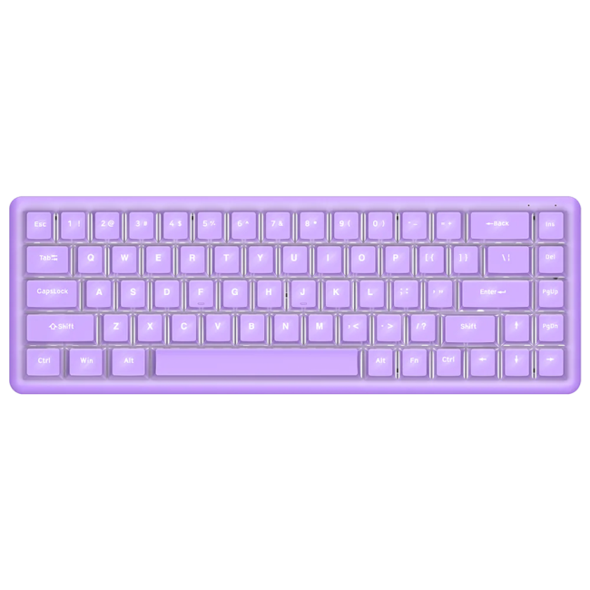 Tastatura gaming RAMPAGE REBEL purple, Mechanical, Low Profile, red switch, US Layout, Rainbow - Image 2
