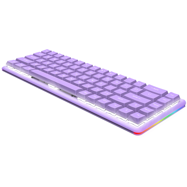 Tastatura gaming RAMPAGE REBEL purple, Mechanical, Low Profile, red switch, US Layout, Rainbow - Image 4