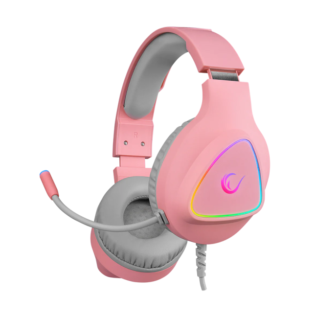 Slušalice sa mikrofonom gaming RAMPAGE M7 MONCHER pink, RGB LED, USB 7.1