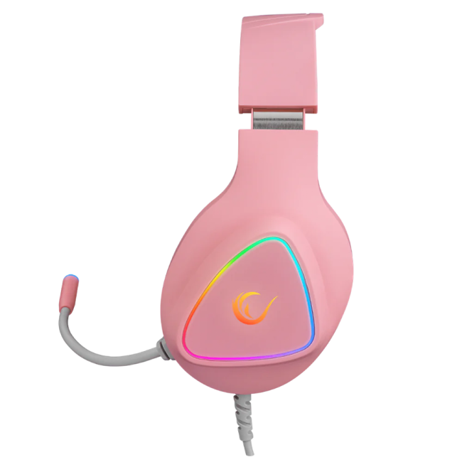 Slušalice sa mikrofonom gaming RAMPAGE M7 MONCHER pink, RGB LED, USB 7.1 - Image 3