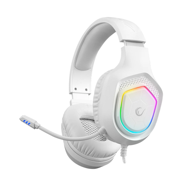 Slušalice sa mikrofonom gaming RAMPAGE RM-K90 VECTOR white, RGB LED, Type-C