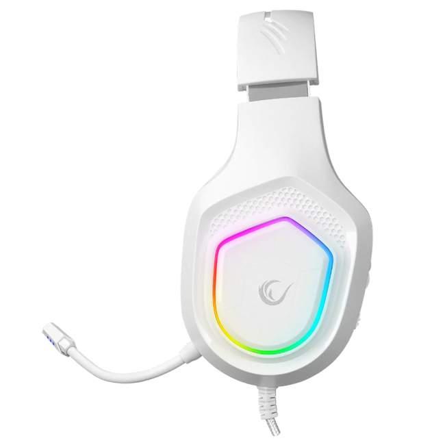 Slušalice sa mikrofonom gaming RAMPAGE RM-K90 VECTOR white, RGB LED, Type-C - Image 3