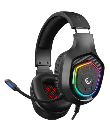 Slušalice sa mikrofonom gaming RAMPAGE RM-K90 VECTOR black, RGB LED, Type-C