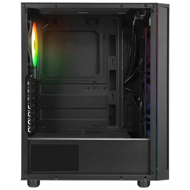 Kućište gaming RAMPAGE AZZA V1 Tempered Glass Black 3*12CM Black 1* 12CM ARGB Fan ATX Mid-T Gaming Player Case - Image 4