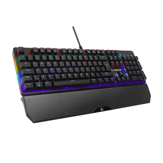 Tastatura gaming RAMPAGE KB-R86 UMBRA Black USB Rainbow Illuminated Red Switch US Layout Mechanical
