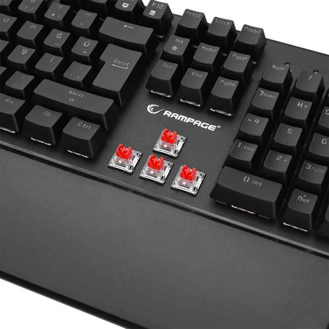 Tastatura gaming RAMPAGE KB-R86 UMBRA Black USB Rainbow Illuminated Red Switch US Layout Mechanical - Image 6