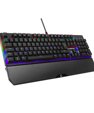 Tastatura gaming RAMPAGE KB-R86 UMBRA Black USB Rainbow Backlit Blue Switch US Layout Mechanical