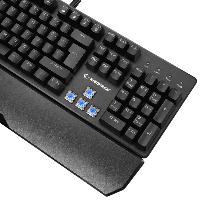 Tastatura gaming RAMPAGE KB-R86 UMBRA Black USB Rainbow Backlit Blue Switch US Layout Mechanical - Image 6