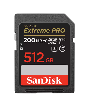 SanDisk SDXC 512GB Extreme Pro 200MB/s V30 UHS-I Class10 U3 V30  SDSDXXD-512G-GN4IN