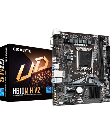 Gigabyte MB H610M H V2 G10, LGA1700; 2xDDR5 up to 96GB 1xM.2; 4x SATA, HDMI, 1xPS2; 6xUSB