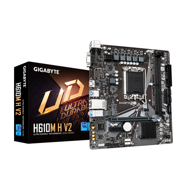 Gigabyte MB H610M H V2 G10, LGA1700; 2xDDR5 up to 96GB 1xM.2; 4x SATA, HDMI, 1xPS2; 6xUSB