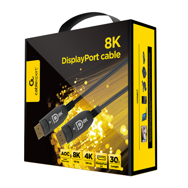 DisplayPort kabal 30m GEMBIRD, muški DisplayPort na muški DisplayPort Active Optical (AOC) 8K AOC Premium Series, CC-DP8K-AOC-30M - Image 3