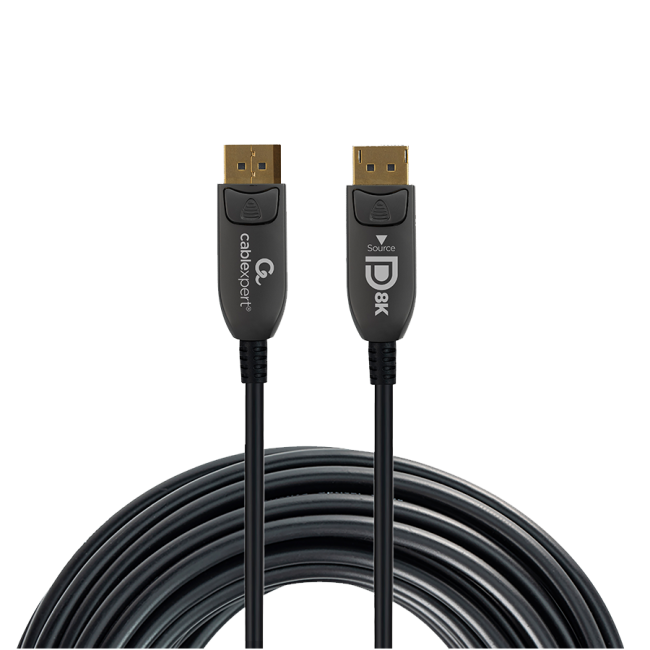 DisplayPort kabal 10m GEMBIRD, muški DisplayPort na muški DisplayPort Active Optical (AOC) 8K AOC Premium Series, CC-DP8K-AOC-10M