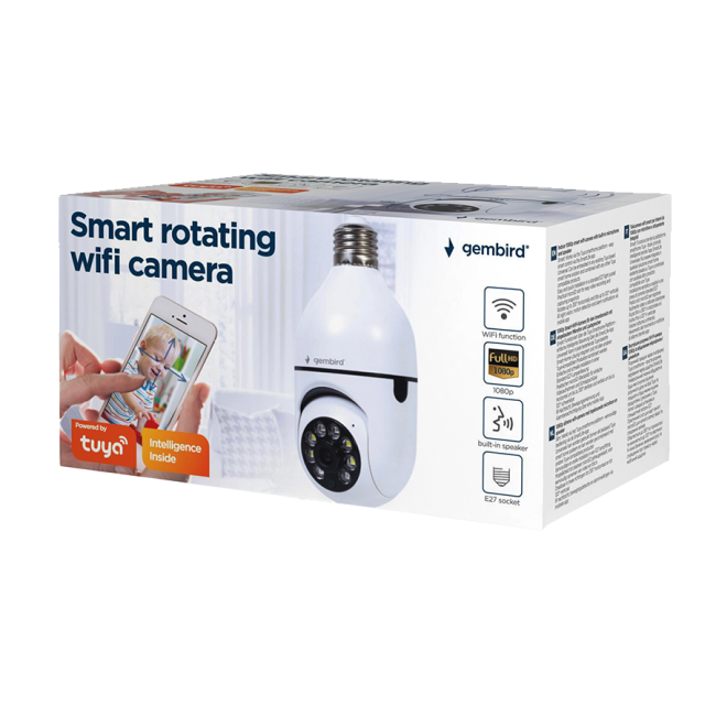 IP kamera GEMBIRD Smart rotating wifi camera, spajanje na sijalično grlo, E27, 1080p, TSL-CAM-WRHD-01 - Image 8