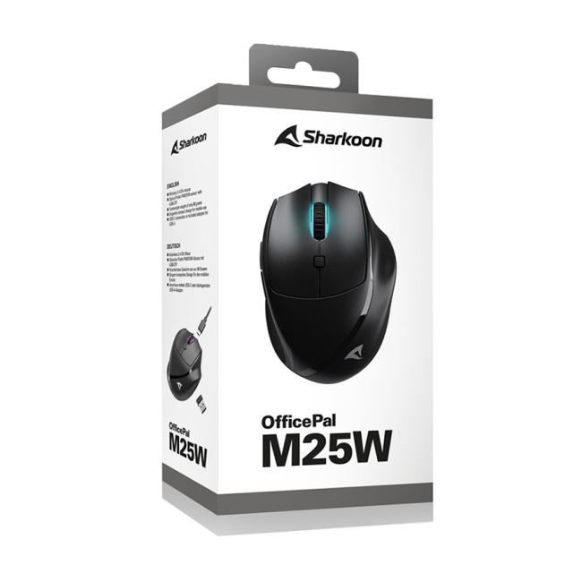 Miš SHARKOON OfficePal M25W Black, wireless/wire dual mode - Image 5
