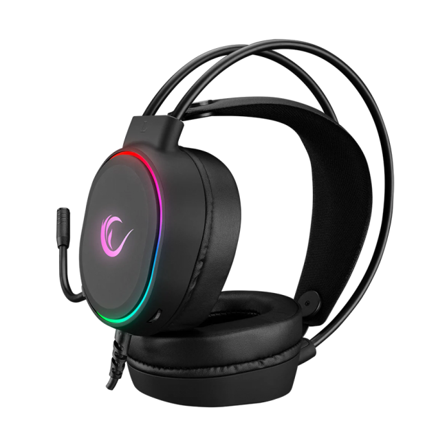 Slušalice sa mikrofonom gaming RAMPAGE ROGUE BLACK USB RGB Led Gaming Headset with Long flexible Microphone. In Line Control, 36162 - Image 4