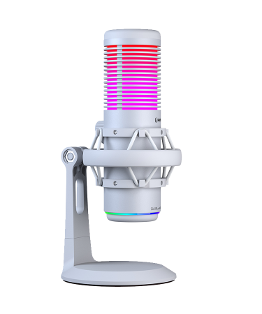 Mikrofon gaming RAMPAGE BEMOL RGB White Microphone with Shock Mount and Pop Filter for Gaming, Streaming, Podcasts, 41148