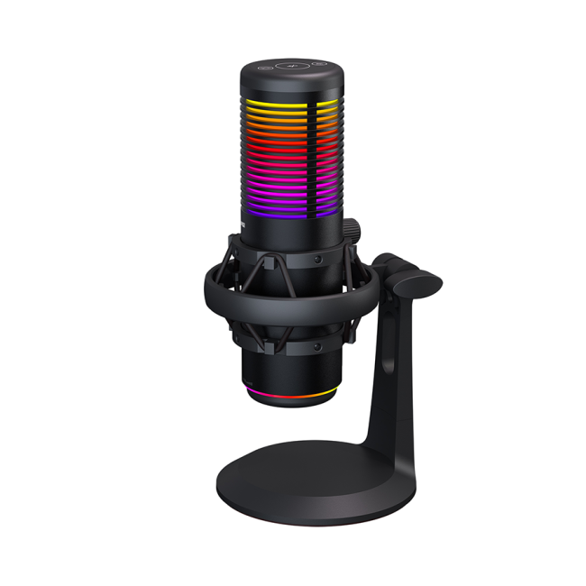 Mikrofon gaming RAMPAGE Bemol RGB Black Microphone with Shock Mount and Pop Filter for Gaming, Streaming, Podcasts, 41147 - Image 4