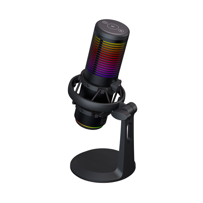 Mikrofon gaming RAMPAGE Bemol RGB Black Microphone with Shock Mount and Pop Filter for Gaming, Streaming, Podcasts, 41147 - Image 5