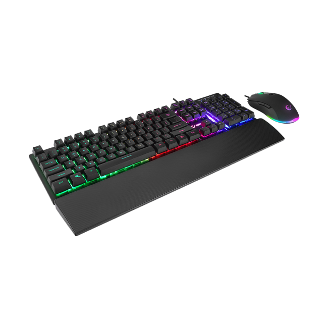 Tastatura + miš gaming RAMPAGE KM-RX7 FORTUNA Rainbow Backlit FULL SIZE US/ENGLISH Layout 6400 dpi Mouse COMBO SET, 39908 - Image 2