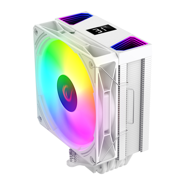 CPU hladnjak RAMPAGE OCTAGON C70 White 63CFM 12cm ARGB Temperature Display AM5/LGA1700 Compatible Air Cooled CPU Fan 41403 - Image 3