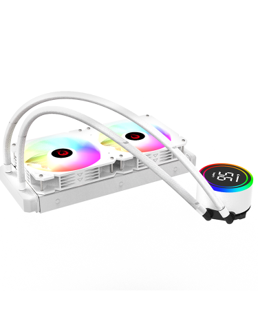 CPU hladnjak AIO Liquid RAMPAGE HELIOS C15 White 12cm Fan Temperature Display Intel LGA1700/AMD AM5 ARGB 240mm Liquid Cooling CPU Fan, 40917