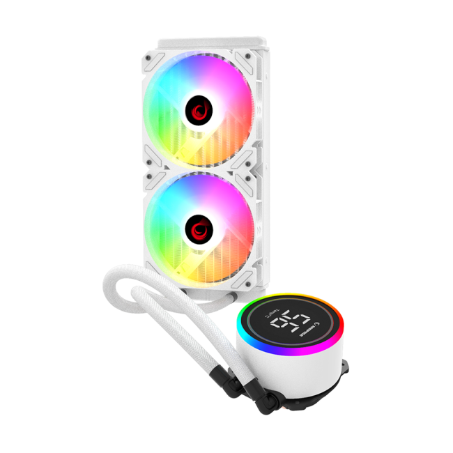 CPU hladnjak AIO Liquid RAMPAGE HELIOS C15 White 12cm Fan Temperature Display Intel LGA1700/AMD AM5 ARGB 240mm Liquid Cooling CPU Fan, 40917 - Image 2