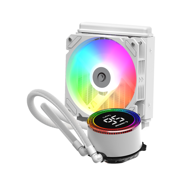 CPU hladnjak AIO Liquid gaming RAMPAGE HELIOS C13 White 12cm Fan Temperature Display Intel LGA1700/AMD AM5 ARGB 120mm Liquid Cooling CPU Fan, 40916 - Image 2