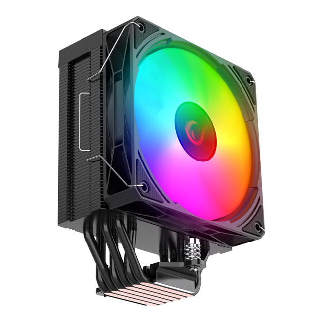 CPU hladnjak RAMPAGE OCTAGON C70 Black 63CFM 12cm ARGB Temperature Display AM5/LGA1700 Compatible Air Cooled CPU Fan, 41402 - Image 2