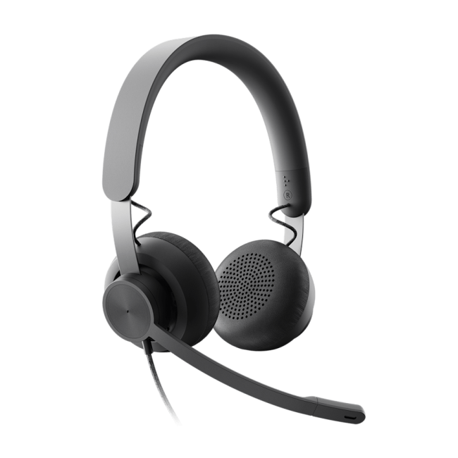 Slušalice sa mikrofonom Logitech Zone Wired MSFT Teams USB black MICROSOFT CERTIFIED, USB-C, USB-A adapter included, 981-000870
