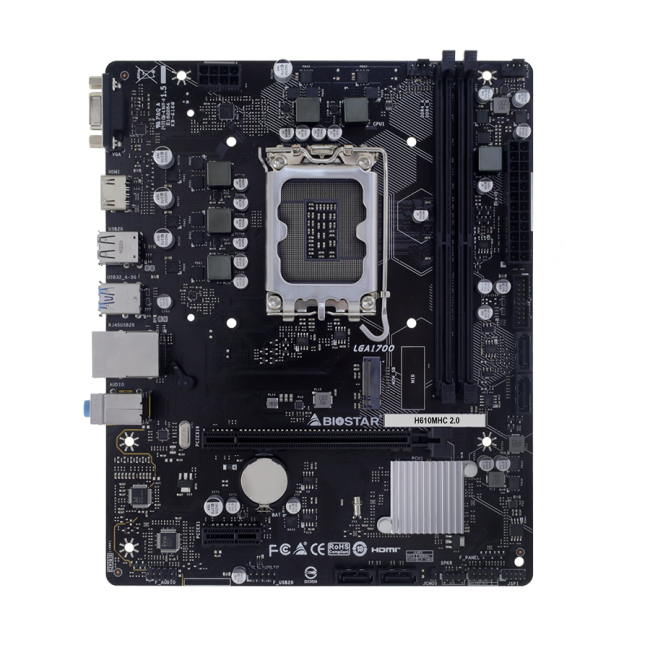 MB BIOSTAR H610MHC 2.0, mATX, Soc 1700, DDR4, M.2, LAN, HDMI, VGA - Image 3