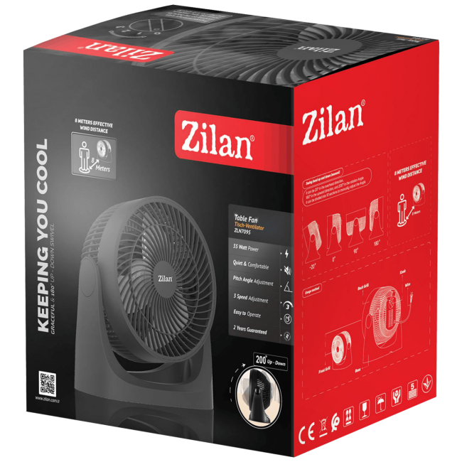 Zilan Ventilator stolni, 3 brzine rada, 35W - ZLN7095 - Image 2