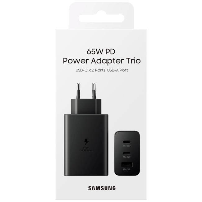 Samsung Adapter za punjenje Trio, USB-C, USB-A, 65W - EP-T6530NBEGEU - Image 4