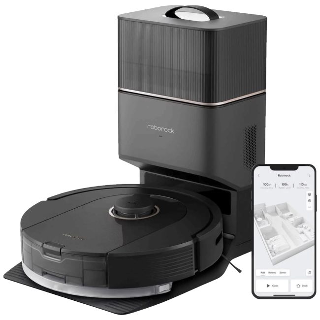 Roborock Robot usisavač sa stanicom za pražnjenje, 5200 mAh, WiFi - Q5 Pro+ Black
